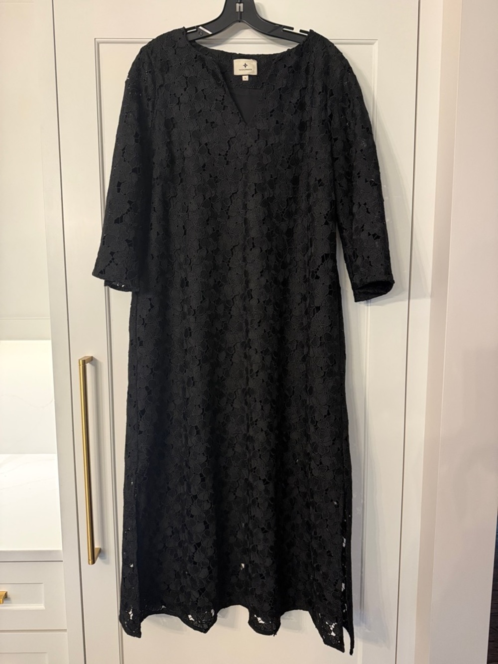 Tuckernuck Black Floral Lace Midi Dress